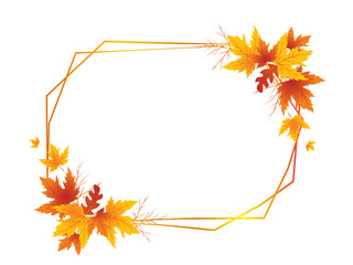Autumn Leaves Background, Hand Drawn Flat Autumn Background, Maple Leaf Autumn Background