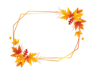 Autumn Leaves Background, Hand Drawn Flat Autumn Background, Maple Leaf Autumn Background