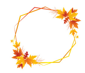 Autumn Leaves Background, Hand Drawn Flat Autumn Background, Maple Leaf Autumn Background