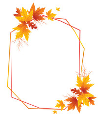 Autumn Leaves Background, Hand Drawn Flat Autumn Background, Maple Leaf Autumn Background