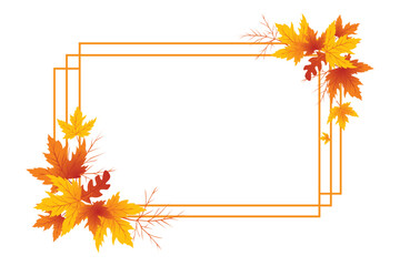 Autumn Leaves Background, Hand Drawn Flat Autumn Background, Maple Leaf Autumn Background