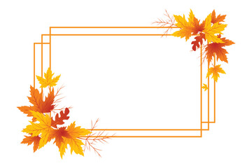Autumn Leaves Background, Hand Drawn Flat Autumn Background, Maple Leaf Autumn Background