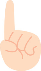 검지 손가락을 펴서 지시하고 있는 손의 모습