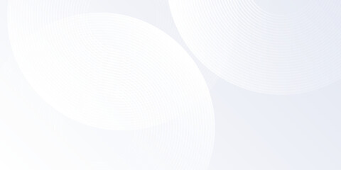 Modern white background with white circle lines. Digital future technology abstract modern simple design