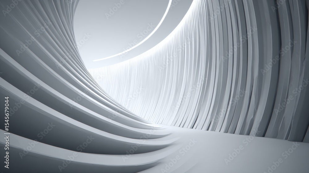 Poster abstract minimalist design with smooth curves and light shades creating a tranquil atmosphere.