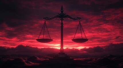 Crimson sunset silhouette