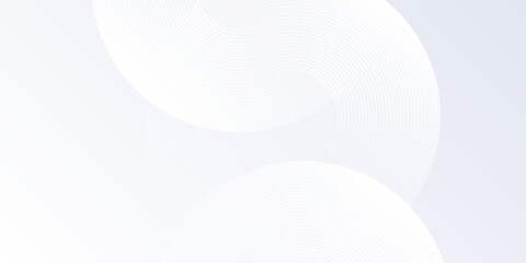 Modern white background with white circle lines. Digital future technology abstract