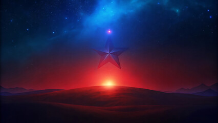 Star in the desert. 3d rendering, 3d illustration.