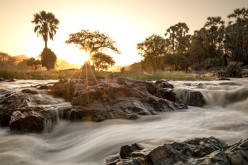 Epupa Falls on the border of Angola and Namibia.