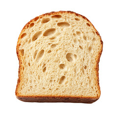 A single slice of toasted bread with a golden crust and airy texture