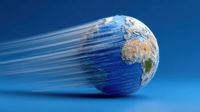 Blue Gradient Tech Background with Globe & Speed Lines Vector Design for Presentation - Powered by Adobe