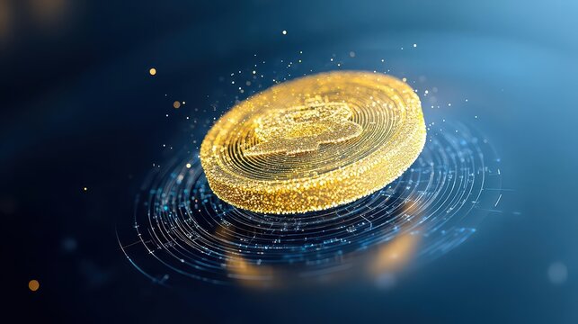 Digital Currency: Glowing Coin - Powered by Adobe
