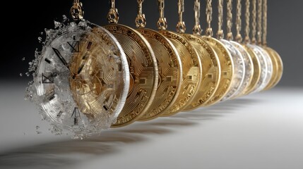 Time Sequence Representation with Bitcoin and Clock Elements