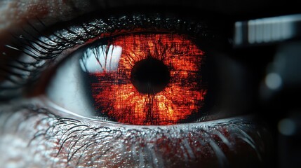 Glowing Red Eye Closeup