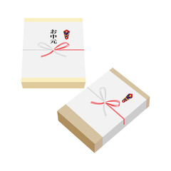 お中元　贈答品のイラスト