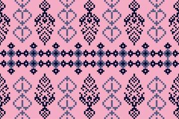 Fototapeta premium seamless knitted pattern, Purple background, pixel, pattern, wallpaper, decor, design, textile, tile, blue, flower ,seamless