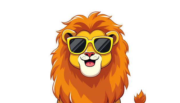 unky Cartoon Lion in Sunglasses