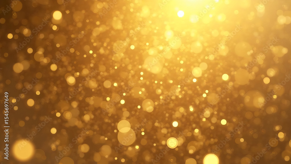 Poster radiant golden bokeh background with sparkling light and abstract patterns