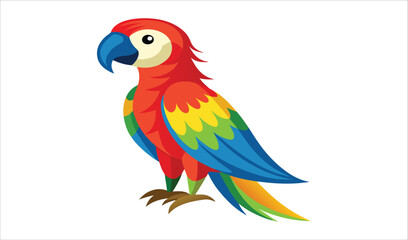 Fototapeta premium Colorful macaw parrot illustration for kids