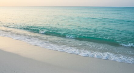Serene Beach Scene with Turquoise Water and Soft Waves
