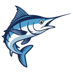 Vector illustration of a blue swordfish marlin fish, perfect for marine and aquatic theme.