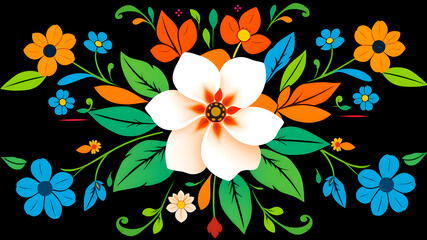 Vibrant Floral Design A Colorful Bouquet of Flowers