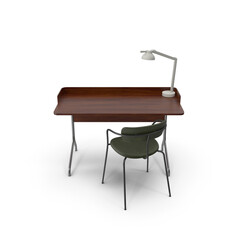 3d Modern Desk Chair Set: Home Office Furniture Design, Workspace Setup , png