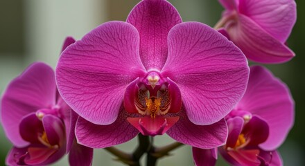 Fototapeta premium Closeup of Pink Phalaenopsis Orchid Blossom
