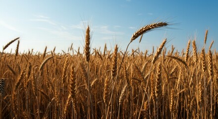 Golden Wheat Field Under a Blue Sky