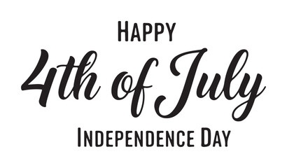 Happy 4th of July Independence Day Calligraphy Text Graphic
