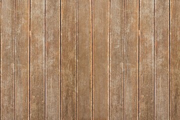 Close-up flat design wooden planks are showing vertical grain patterns with visible nail heads