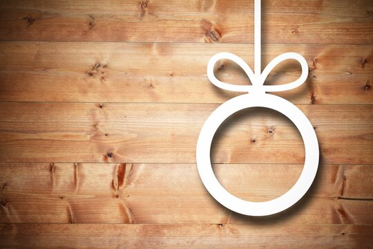 Fototapeta Christmas decorations over wood