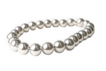 Elegant pearl bracelet jewelry fashion accessory white pearls round beads stylish bracelet isolated on transparent background