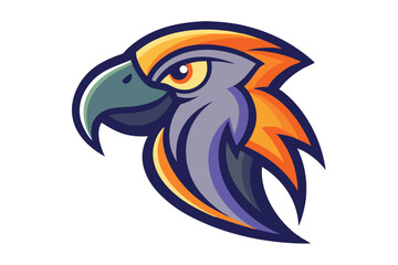 The colorful hawk portrait displays its sharp focus and detailed feathers elegantly styled