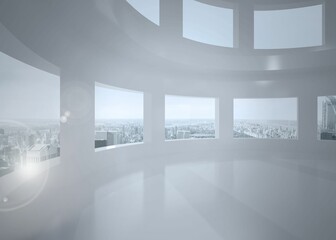 Bright white room with windows