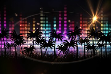 Obraz premium Digitally generated palm tree background