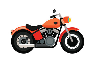 Fototapeta premium Harley davidson retro motorcycle vector illustration isolated on a white background