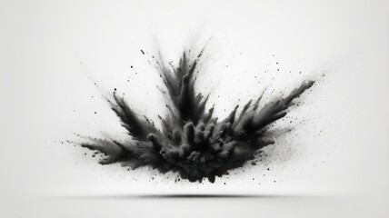 Abstract Black Powder Explosion High-Resolution Photo of Dynamic Ink Burst