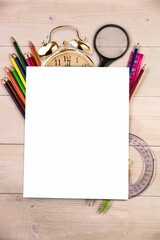 Students desk with white page