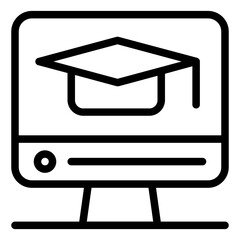 Elearning Icon in Line Style