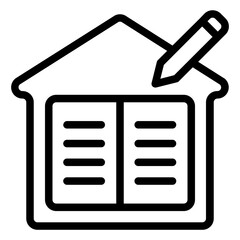 Homework Icon in Line Style