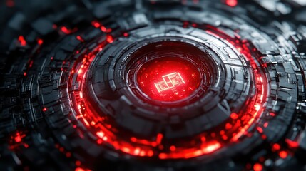 Cybernetic Core: Red Circuitry Glow