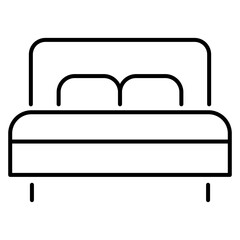 Minimalist Double Bed Line Icon