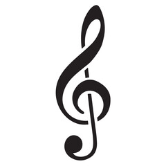 Obraz premium Minimalist Musical Note g clef Icon