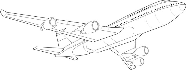 AEROPLANE LINE ART 2