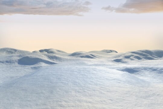 Fototapeta Digitally generated snowy land scape