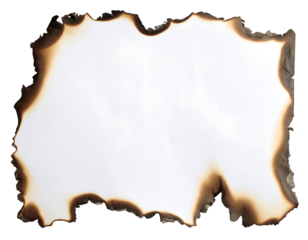 Burnt edge paper with an irregular shape and texture