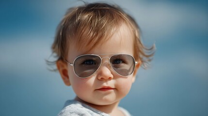 little child with sunglasses