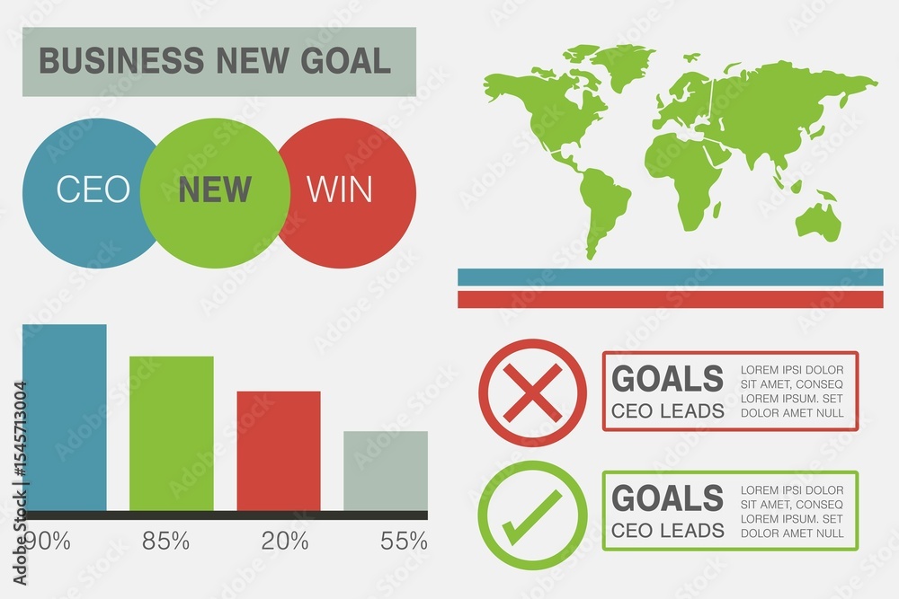 Aufkleber digitally generated image of business presentation with charts and text