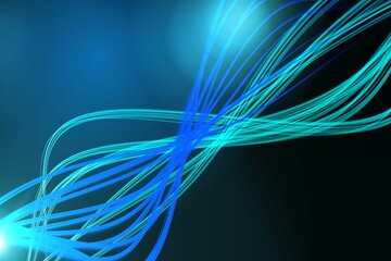 Curved laser light design in blue